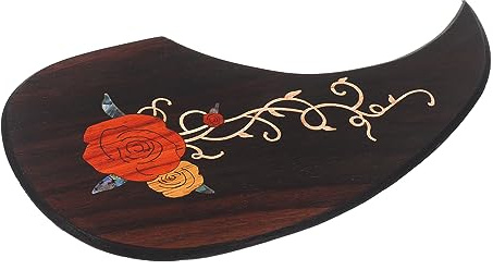 Gitarren Schlagbrett, Kratzfest, Selbstklebend für Gitarre | Rosewood Optik mit Kunstvollem Muster, Einfache Montage per Klebeseite, Schlichtes Design, Passendes Zubehör