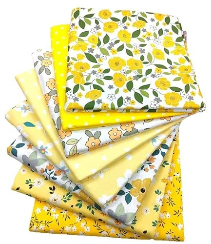 Qivine 8 Stück Baumwollstoff 50 x 50 cm, Stoffe zum Nähen aus Reiner Baumwolle, Patchwork Stoffe Paket Quadrate, für DIY Dekoration, Handwerk, Scrapbooking, Quilten (Vielfältige Mustern)