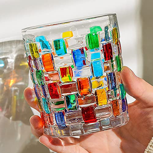 Verres À Whisky Verres À L'Ancienne Ensemble De 4 Verres Cadeau Coloré Pour Les Hommes Buvant Des Cocktails Bourbon Scotch Rhum Cognac Vodka Au Bar Cadeau À La Maison Pour Petit Ami Papa (Type2)