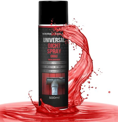 WerkXheld Dichtspray 500ml - Allesdichtspray für kleine Risse an Dachrinnen und Mehr, Dichtungsmasse & Spray, Wasserdicht, Klebt & Dichtet, Grau