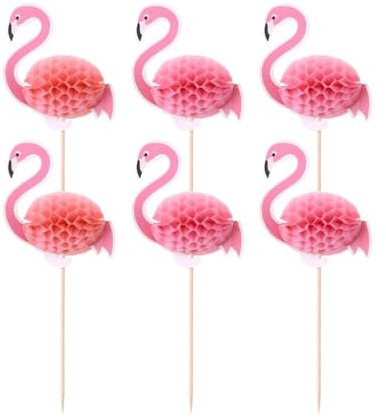 Kichvoe 3d Flamingo Kuchen 50 Stück Kuchen Picks Für Stil Hawaii Party Hochzeit Dekorationen