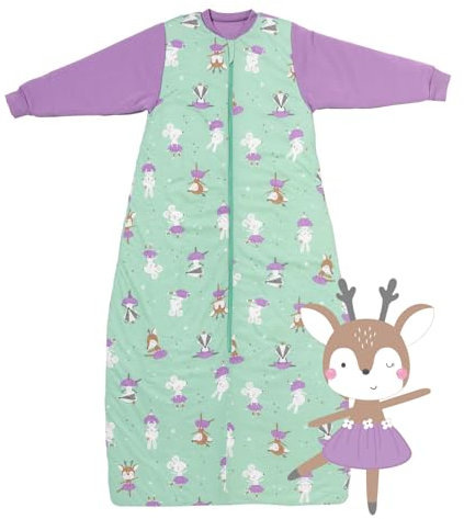 schlummersack Kinder Schlafsack Baby Winter 150 cm Ballerina | Winterschlafsack Baby mit Ärmel 3.5 Tog Baby Schlafsack Winter | Winter Schlafsack Baby