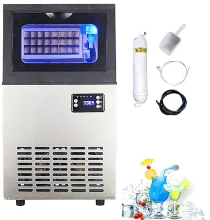Kolice Commercial Ice Cube Machine, Cube Ice Making Machine-50 LBS/Day, Auto Cleaning for Bar/Cafe/Restaurant/Home