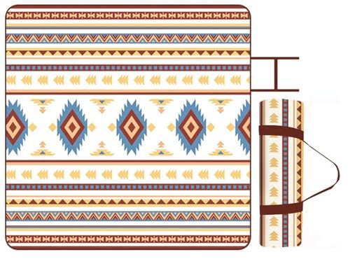 zwxqe Picknickdecke für den Außenbereich, wasserdichte Picknickdecke, sanddichte Stranddecke, Boho-Picknickdecke, faltbare Campingunterlage, Picknickdecke mit Aufbewahrungstasche, Picknickmatte für