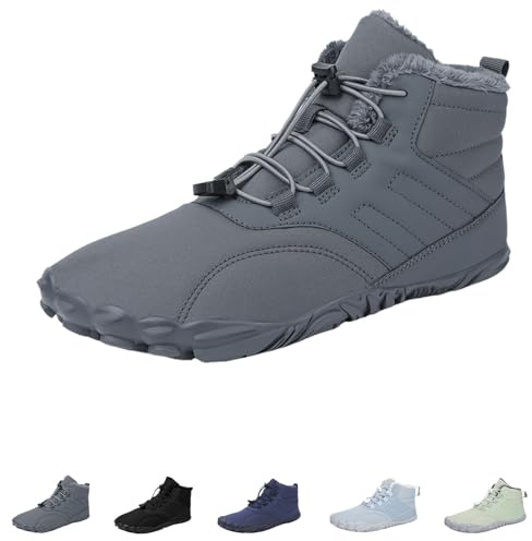 Hike Winter Footwear Barefoot Women Men, 2024 Hike Winter Barefoot Footwear, Zero-Drop Sole Cross Country Shoes (902 Grey, Adult, Men, 6.5, Numeric, UK Footwear Size System, Medium)