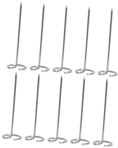 Garneck 10piezas Palos De Brocheta De Metal Para Barbacoa Freidora De Aire Acero Inoxidable