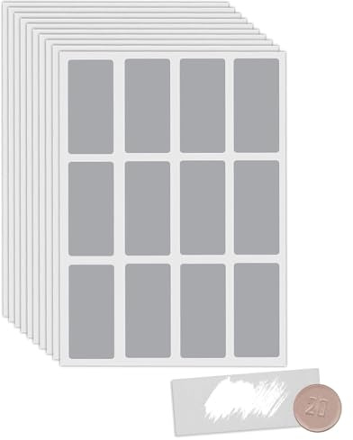 KGDUYC 100 Stück 41 x 72 mm Rubbelaufkleber- Silber Rubbel Etiketten, Rubbellose Selber Machen, DIY Rubbeletiketten,zur Hochzeit, Weihnachten, Geburtstage oder andere Anlässe