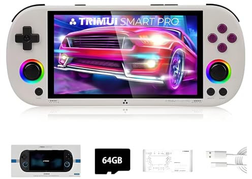 TRIMUI SMART PRO Handheld Game Console 64G SD Card with 12000+Games, Linux System A133P Processor 5-Inch Screen Retro Video Gaming Console Boy Girls Adult Gifts