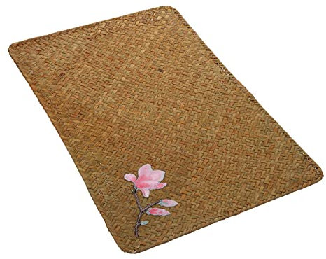 Ciieeo Almohadilla Aislante de Ratán Tejida Mano Posavasos Antideslizante para Mesa Cojín de Paja Resistente al Calor para Juego de Té Jardín