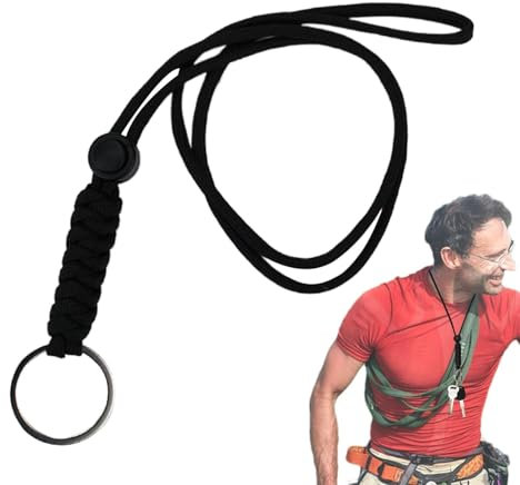 ycezw Schlüsselband für Autoschlüssel, Umhängeband für Schlüssel | Geflochtene Paracord-Halskette mit Metallclip - Längenverstellbares, geflochtenes Schlüsselband für Ausweise zum Wandern, Reiten,
