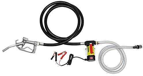 Dieselpumpe 200W 12V 40l/min Kraftstoffpumpe Benzinpumpe Ölabsaugpumpe Ölpumpe Absaugpumpe Benzinpumpe für Kanister Saugpumpe Kit für Baumaschinen, Bagger, Planierraupen, usw