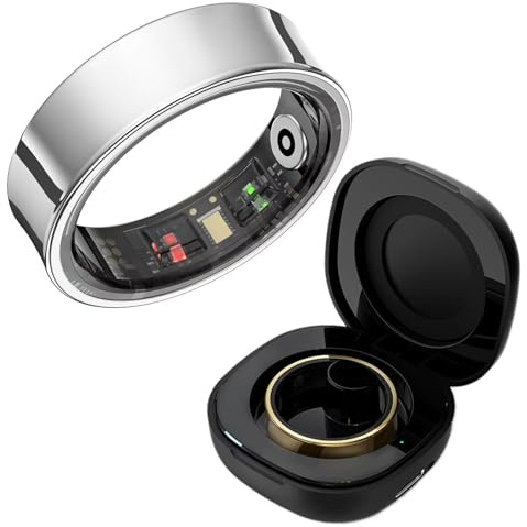 Smart Ring Fitness Ring Tracker Smartringe für Herren Damen Android iOS Fitnessring SpO2 Schlaftracker IP68 Wasserdicht Schrittzähler Kalorien Herzfrequenz Pulsmesser Sleep Tracker Aktivitätstracker