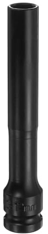 Sourcing Map Douille métrique à 6 pans à choc à paroi fine profonde de 12 mm – Entraînement carré de 1,27 cm extra long de 12,7 cm – Écrou d'essieu en acier CR-V phosphaté de qualité industrielle