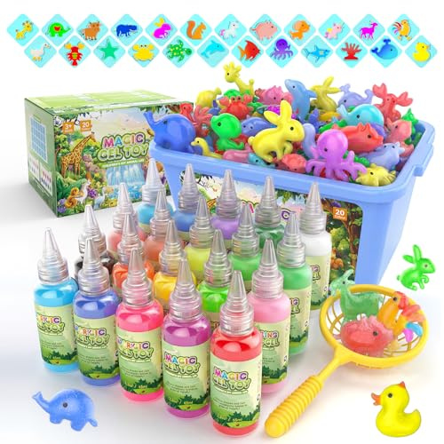 Hot Bee 20 Farben Magic Water Elf, 3D Aqua Gelz Set, Thema Bauernhof Gel Creature Kinder Spielzeug, Aqua Gelz Nachfüllset, Squishy Selber Machen Set, Spielzeug Geschenke für Mädchen 5 6 7 8 Jahre