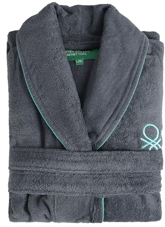 Unisex badrock L/XL 360GSM 100% bomull, mörkgrå Benetton, Mörkgrå, L-XL