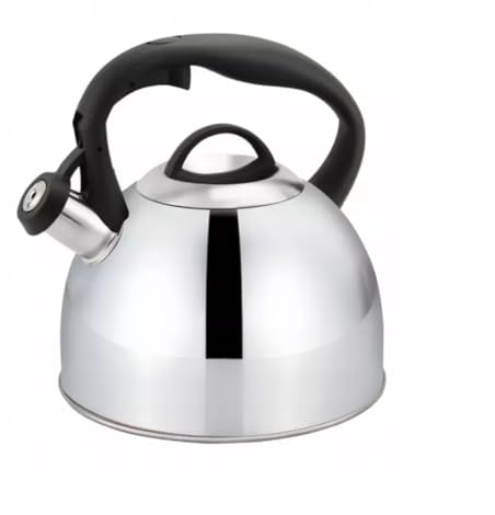 MIKONI Edelstahl Flötenkessel mit Pfiff Teekessel Wasserkessel 3L Wasserkocher für Induktionsherd, Gasherd und Elektroherd Pfeifkessel 7781