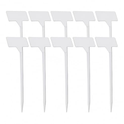 Kisangel 20Pcs 30cm Angled Plastic Garden Plant Labels | Waterproof reusable plant tags for indoor outdoor, ideal for herb gardens & greenhouses