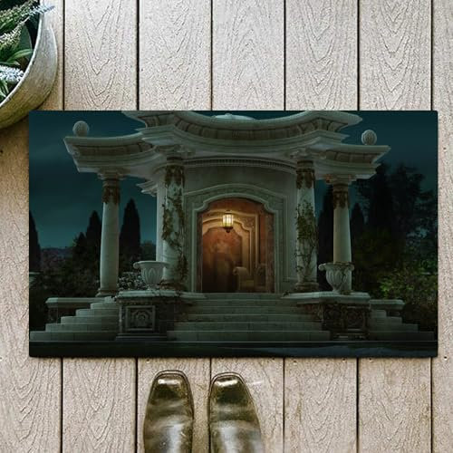 OHJEAJDS Tapis 60x100cm,Super Absorbant Sèche Rapide,Tapis de Bain pour Portes de Salle de Bain,Salon,Pavillon Gothique et Romain Lanterne Lierre sur piliers sous dôme Architect,