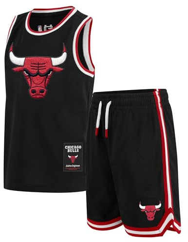 Ultra Game Boys NBA Official Super Soft Jersey Tank Top & Basketball Shorts Set, Chicago Bulls, Black, 14-16