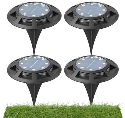 Mwkbbn Solar Lights Outdoor Waterproof Pathway, Waterproof Solar Stake LED Garden Lights, 4X Decorative Landscape Lighting for Outside Patio Pathway Lawn Yard Flowerbed