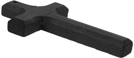 HOMSFOU 5 Stück Kreuz Anhänger Heimdekoration Hochzeit Dekorationen für Holzkreuze zum Basteln Retro-Kreuzanhänger aus Holz Schlüsselkettenanhänger Holzkreuz Handwerk Black