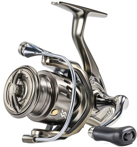 Sougayilang Moulinet rotatif – Rapport de vitesse 5.2:1, 12 + 1 roulements à roulements, moulinet de pêche en eau douce et salée, bobine en aluminium CNC ultra lisse, léger et puissant pour bar