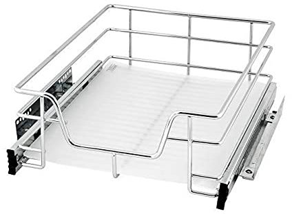 Schiebe Küchenschublade Nizer Metallgitter Unterspüle Aufbewahrungskorb 1 x 41 cm Schiebe Aufbewahrungslösung für Schränke Küche Essentials Platzsparendes Design