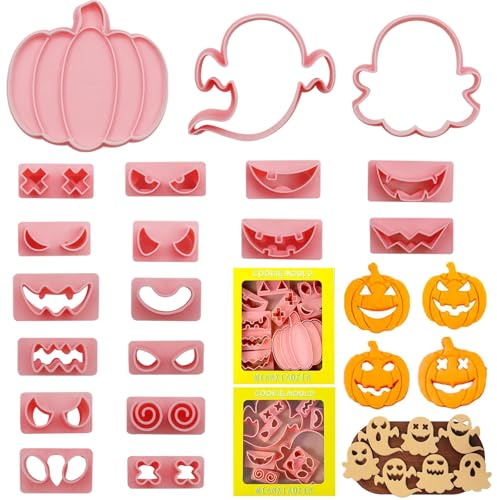 Cookie Cutter kinder, 20 Stück Halloween Keksausstecher,Plätzchen Ausstecher, Fondant Ausstechformen Set, Plätzchenform Tiere, keksform, Ausstecher Brot und Gemüse kinder, Sandwich Cutter