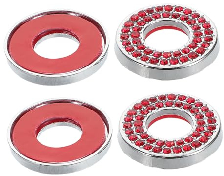 OSOLADY 4pcs Car Door Lock Covers Zinc Alloy Bling Rhinestones Pull Pin Caps Interior Door Decor Compatible