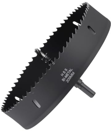 METALLIXITY Kit de Scie Cloche Bi-Métal 209mm (8-7/32) Scie Cloche Noir | en Acier Rapide M42 avec Mèche Centrale, Clé Hexagonale et Ressort, pour Tôle Métallique, Bois, Plaque Plastique