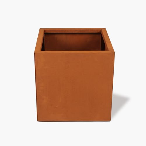 Czaja Cortenstahl Pflanzkübel 30x30x30 cm Fiorella - ohne Bodenplatte - Made in Germany - Rost Deko Blumenkübel quadratisch – wetterfest & langlebig – Garten Terrasse Balkon