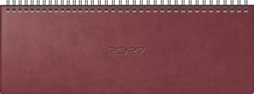 rido/idé Agenda transversal, modèle septant 2027, 305 x 105 mm, en cuir synthétique, marron