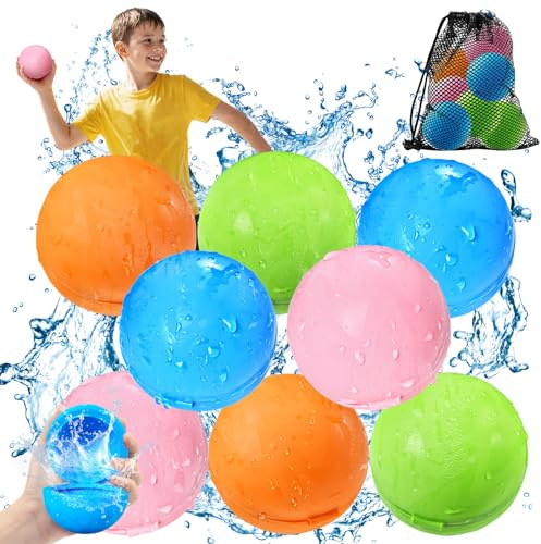 KOKODI Wasserbomben Wiederverwendbar, Silikon Schnellfüllen & Selbstverschließen Wasserbomben Magnetisch für Kinder & Erwachsene, Wasserspielzeuge für Sommer Schlachtspaß