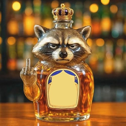 300ML Decanter Whisky - Art Scultura Statua, Bottiglia Di Whisky E Vino Con Dito Medio 3D, Decanter Di Whisky In Vetro Con Tema Animale Divertente, Regalo Divertente Per La Decorazione(B)