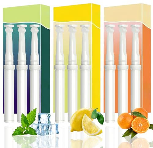 9 Unidades Inhalador Dejar De Fumar, Dispositivo Para Deixar De Fumar, Fácil Dejar De-Fumar, Sin Nicotina, Portátiles Con Resistencia, 3 Sabores (Menta, Naranja Dulce, Limón)
