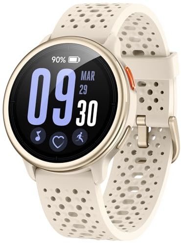 Reloj Inteligente Mujer 1.27 Smartwatch Hombre Redondo 2 Correas, Monitor de Sueño Funciones de Salud y Fitness 120+ Modos Deportivos 3ATM Impermeable para iPhone/Samsung/Android Beige