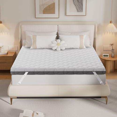 Vipbear Surmatelas 180x200 cm H2&H3, Épaisseur 8 cm, Surmatelas Double Face en Mousse Mémoire à Gel, avec Conception Antidérapante, Certifié Oeko-TEX, Tissu Doux pour La Peau