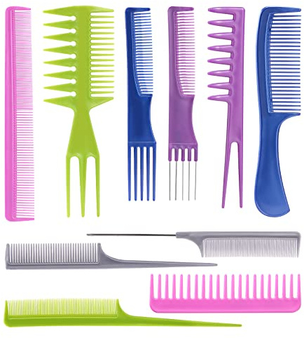 Oneleaf Hair Comb Stylists Professional Styling Comb Set Variety Pack Great for All Hair Types & Styles, Colorful