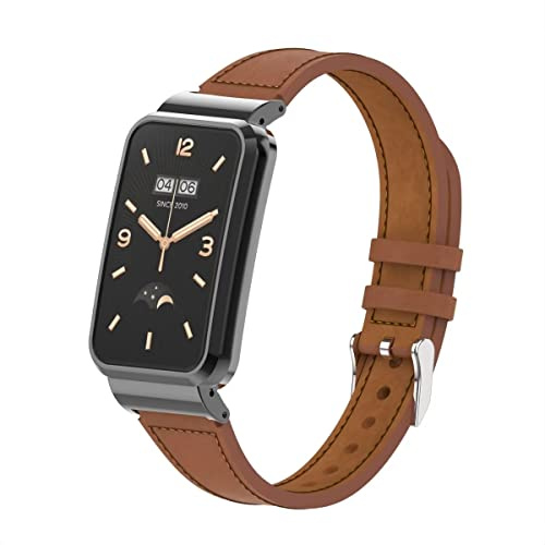 nuosiweilang Armband Kompatibel mit Xiaomi Smart Band 7 Pro Armband Ersatzband Lederarmband Uhrenarmband Zubehör für Mi Band 7pro Smartwatch Männer und Frauen