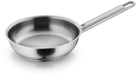 WMF Ultimate Servier-/ Bratpfanne 20 cm Edelstahlpfanne unbeschichtet, flach, ebener Boden, Induktion, Cromargan Edelstahl poliert, backofenfest, spülmaschinengeeignet