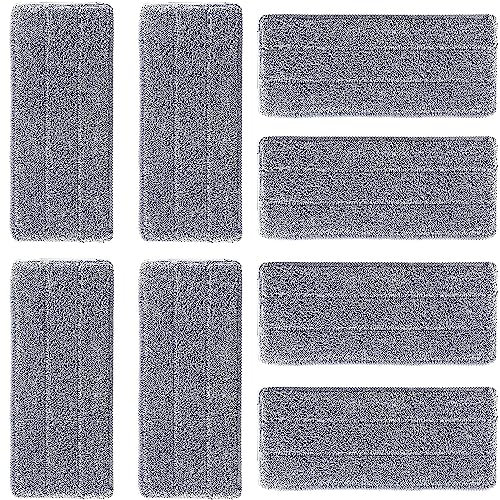 8 Stück Ersatz Mop Pads, Mop Pads Microfaser, Mop Pads, Für Eine Vielzahl Von Materialoberflächen, Holzböden, Fliesen, Marmor, Lackierte Oberflächen (Grau, 32 x 12cm)