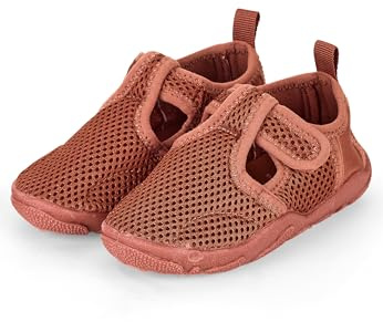 Sterntaler Badeschuhe Uni – Unisex Baby Aquaschuhe knöchelhoch mit Klettverschluss – Strukturierte Sohle – Atmungsaktives Mesh – Kinder Wasserschuhe - Bademode - Farbe lehmbraun, Größe 26