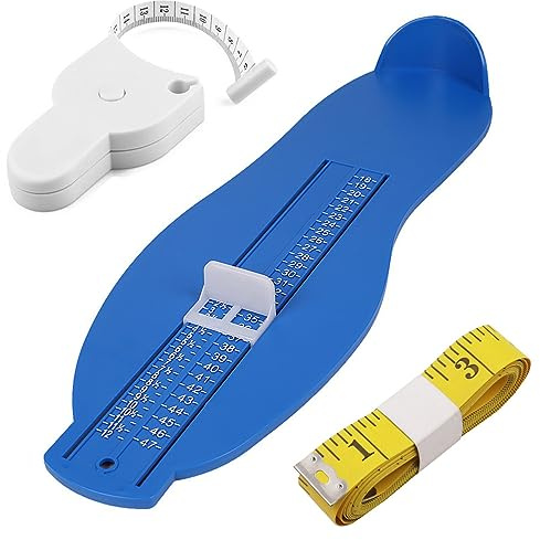 Misuratore di piede professionale con metro a nastro morbido (300 cm) per bambini e adulti, scarpe standard UK/EU 18-47