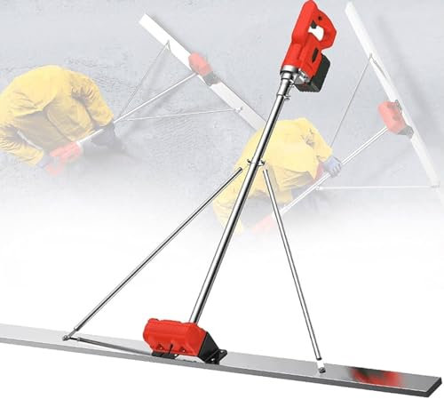 ZXSYYDS Strumento per la Finitura del Calcestruzzo da 150cm,vibratore per calcestruzzo Alimentato a Batteria da 6000 mA,Strumento Vibrante per Finitura in Calcestruzzo per Massetto Elettrico