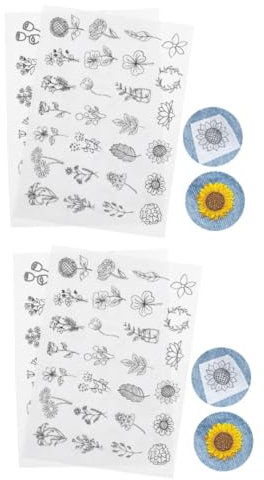 NUOBESTY 4blätter Wasserlösliche Stickmuster Vorlagen Für Handnähen Für Kreative Stickprojekte Einfach Anzuwenden Und Vielseitig Einsetzbar