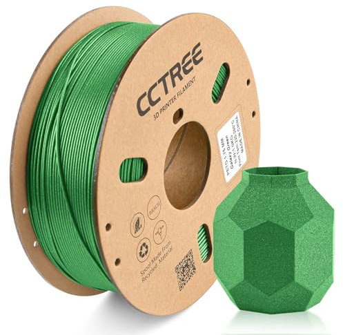 CCTREE PETG 3D Drucker Filament 1,75 mm, Ausgezeichnete Zähigkeit, Maßgenauigkeit +/- 0.03mm, 1kg Spule (2.2lbs), für most FDM 3D Drucker, Galaxie Grün