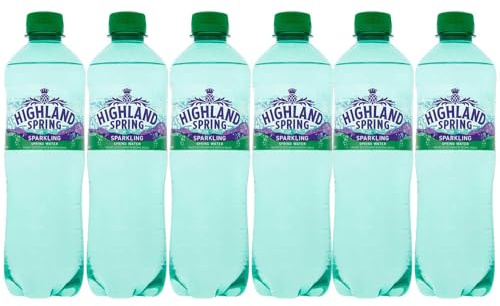 Highland Spring Sparkling Water 500ml Pack of 6 Family Size Multipack Mineral Fizzy Carbonated Drink Pure Aqua Healthy Hydrate Beverage with Welari Thank You Card | (6pack) (3000ml)