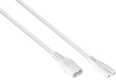 Kabelmeister Euro-Verlängerung Stecker C8 an Buchse C7 / Euro 8, weiß, 0,1m