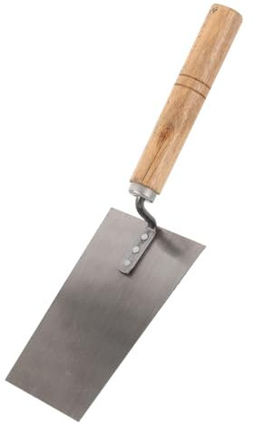 Veemoon Glättekellen Für Zementmörtel Trockenbauwerkzeug Mit Griff Mörtelkelle Aus Stahl Und Holz Tragbar Für Trockenbauwände Und Gipskartonplatten