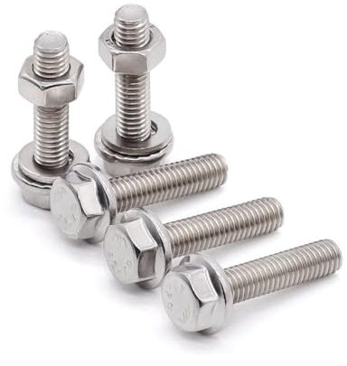 KUKUUU Sechskantschrauben mit Flansch und Vollsechskantmuttern(M5 x 20mm)